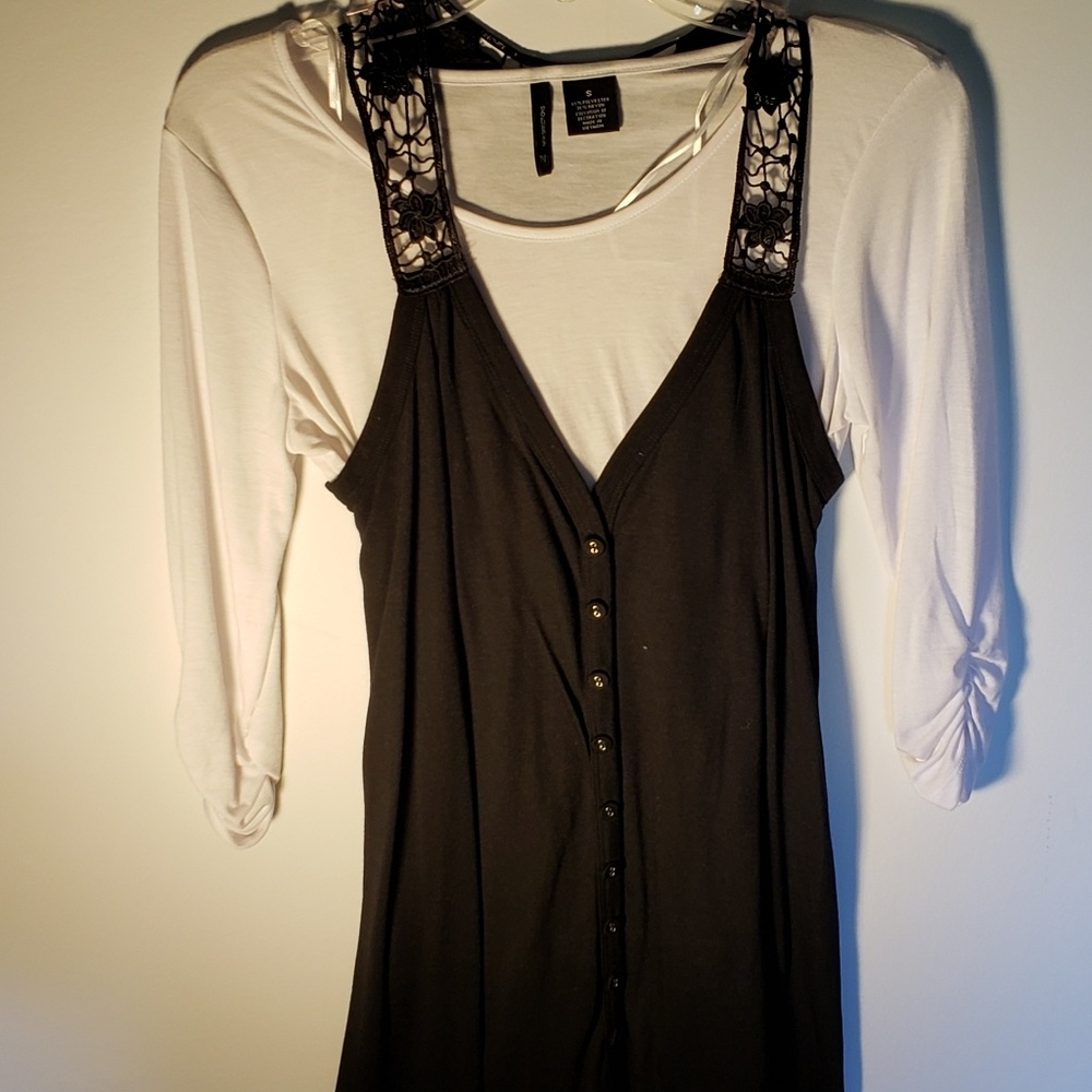 2piece womens blouse 3/4 length sleeve, halter top